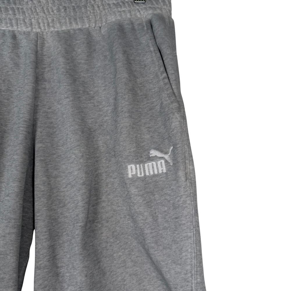 Puma Womens Joggers Sweatpants Gray Logo Elastic Waist Drawstring‎ Size L
